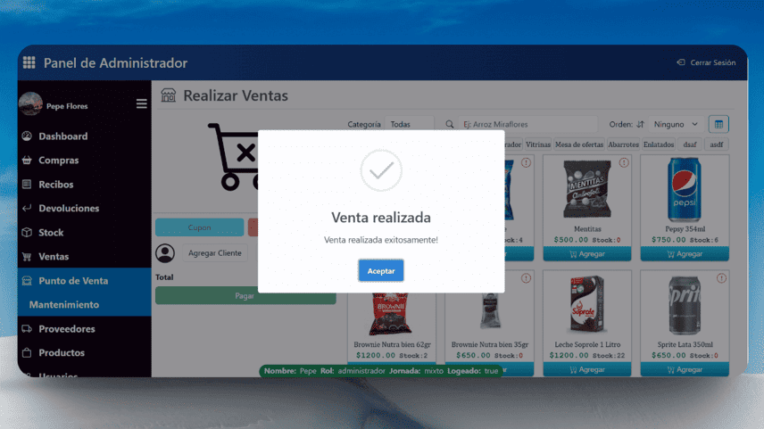 Punto de Venta del Sistema