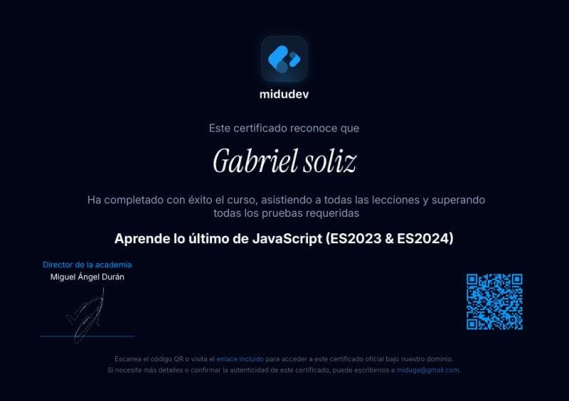 Certificación de Lo último de JavaScript (ES2023 & ES2024)